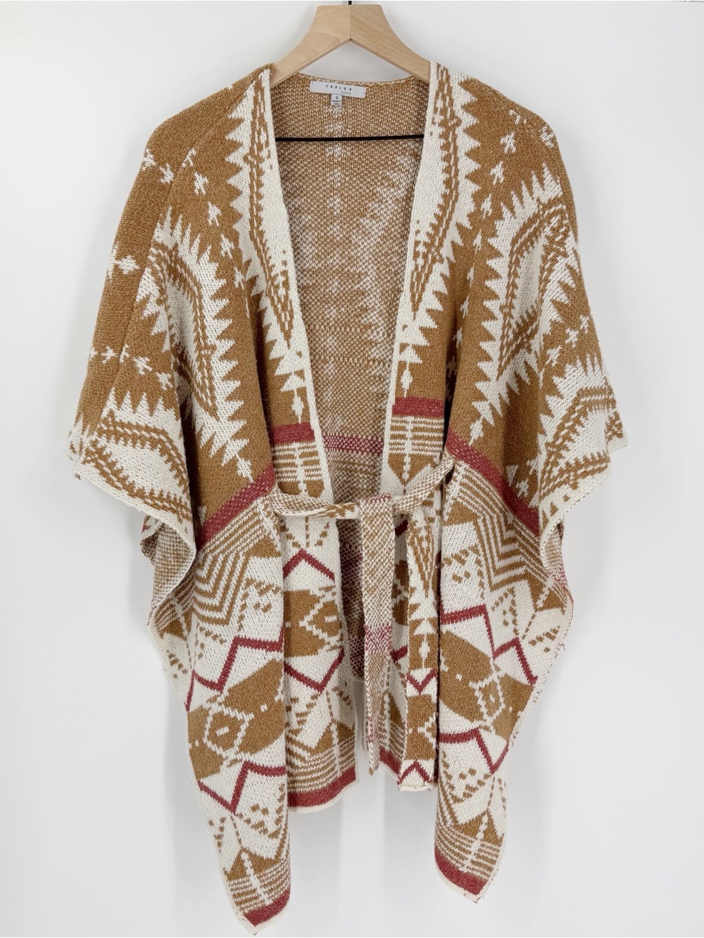 Favlux Southwestern Poncho Tie Sweater Small Cowgirl Western Country